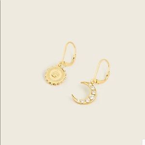 J Crew Demi-fine 14k gold-plated mismatched earrings
